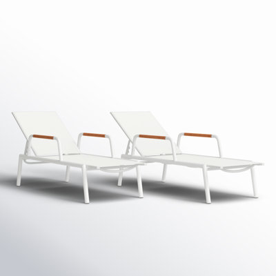 Dean 25" Teak Patio Chaise Lounge Set