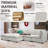 Balendin Beige U-shaped modular sofa, 2 Movable Ottomans, Linen Sectionals-2096238116