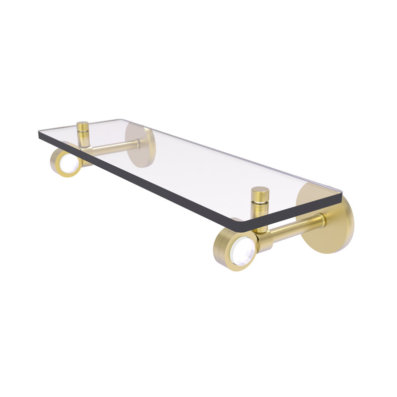 Margolis Bracket Shelf with Towel Bar, Satin Brass