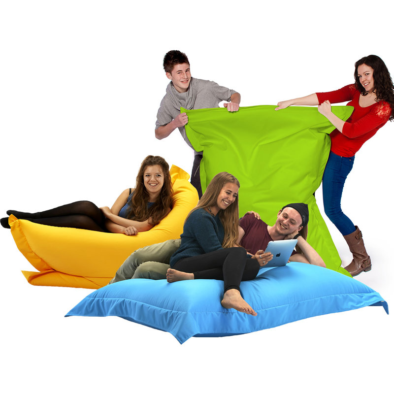 Bean Polyester Outdoor Friendly Refillable Bean Bag Chair & Lounger, Aqua