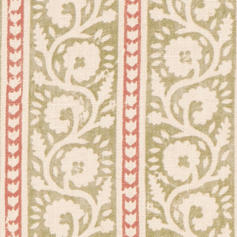 House Small Bibury Fabric, Green/Red