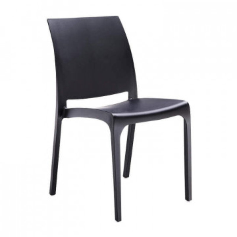 Amyree Patio Dining Side Chair, Black