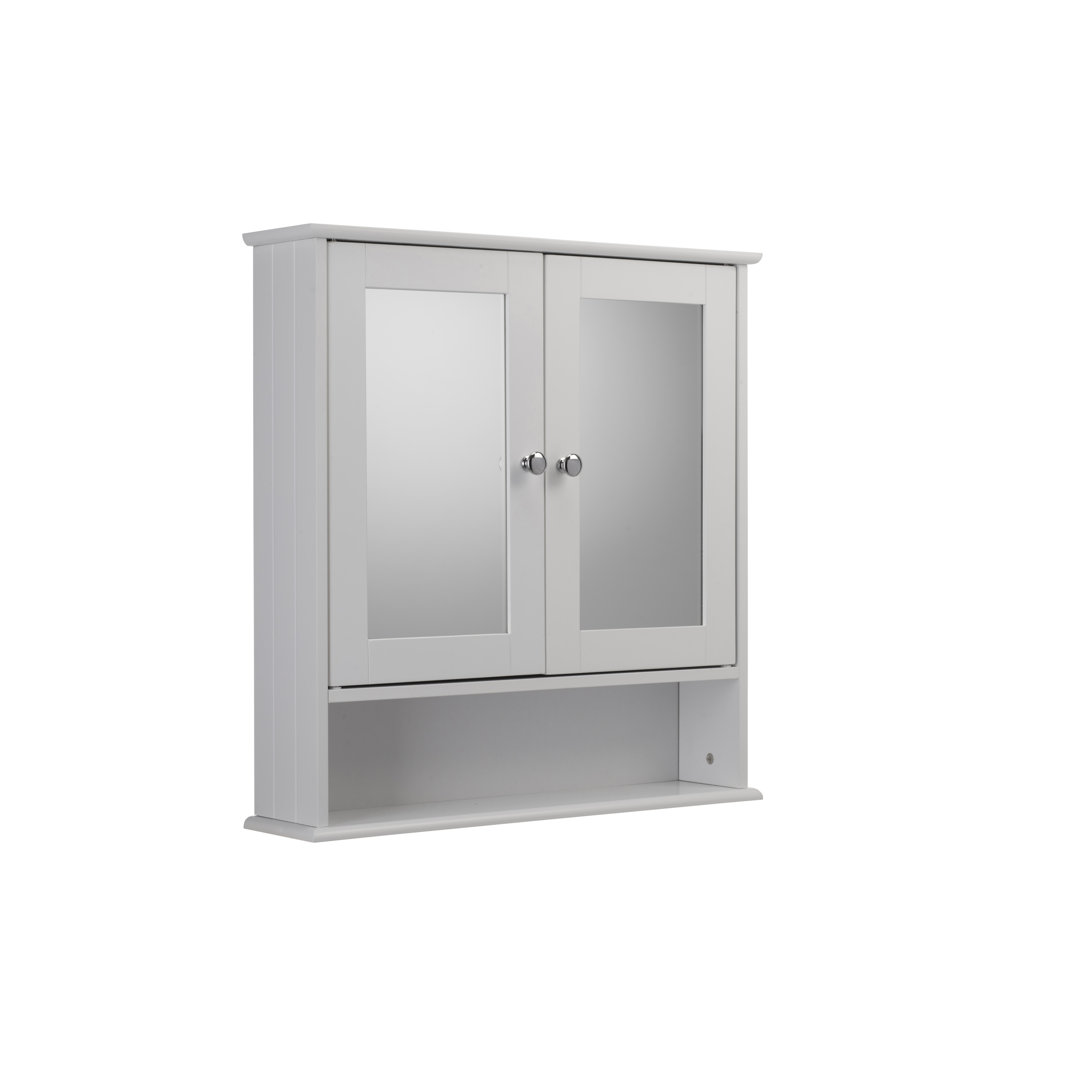 560mm W 580mm H Surface Framed Medicine Cabinet Mirror 1 Adjustable