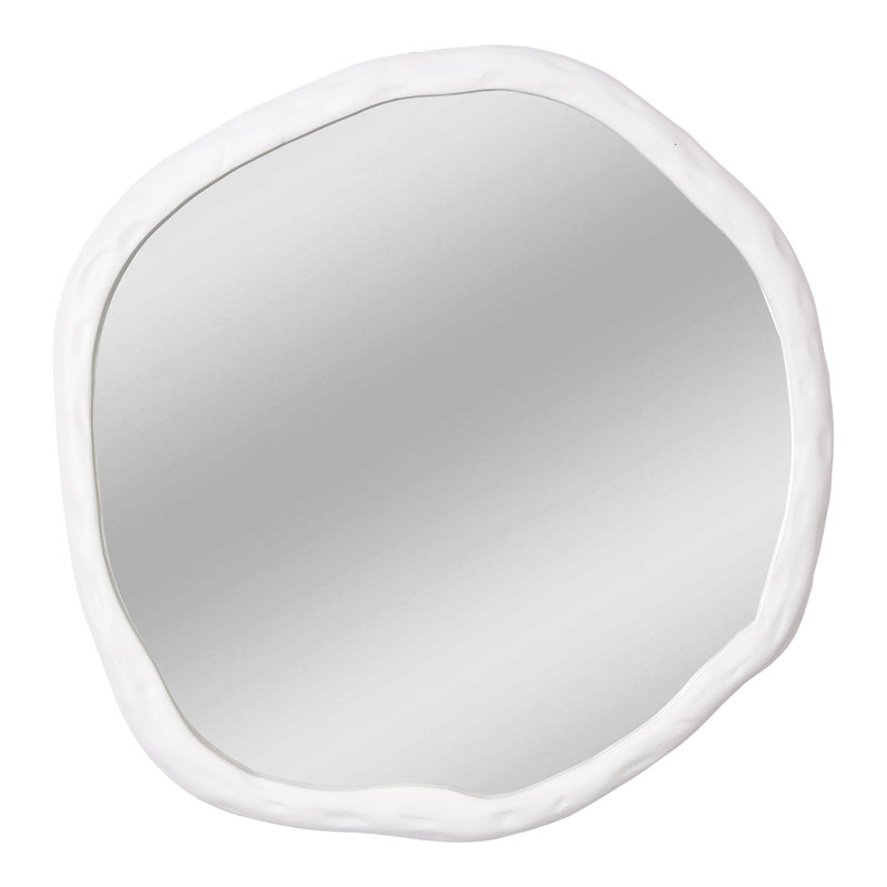 Nola Aluminum Novelty Mirror, White, 36.5" x 36.5"