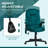 6 Point Vibrating Massage Office Chair With Heat, Velvet High Back Executive Office Chair With Reclining Backrest, Padded Armrests And Remote-121883452