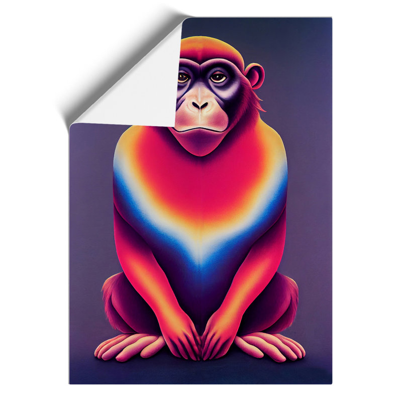 Vibrant Monkey - Wall Art, Paper, 42cm H x 29.70cm W, No Matte