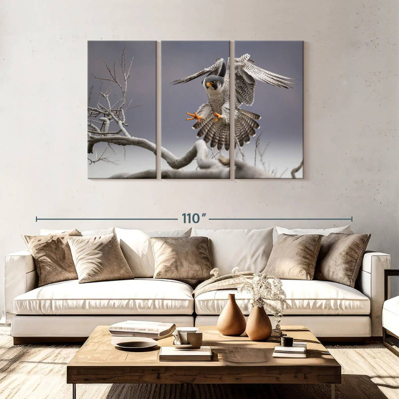 Brampt Peregrine Falcon, 48" H x 74" W