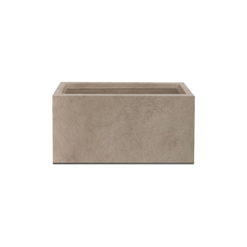 Handmade Pot Planter, 11.8" H x 23.6" W x 10.2" D, Weathered Concrete