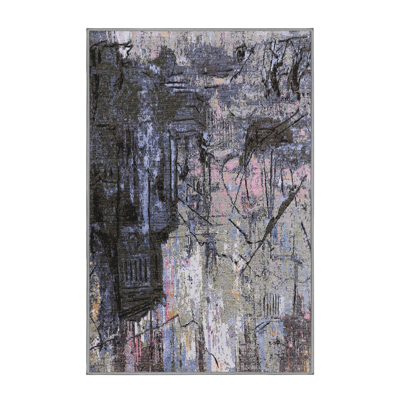 Tapis noir / gris Braceville, Rectangle 7 pi x 10 pi