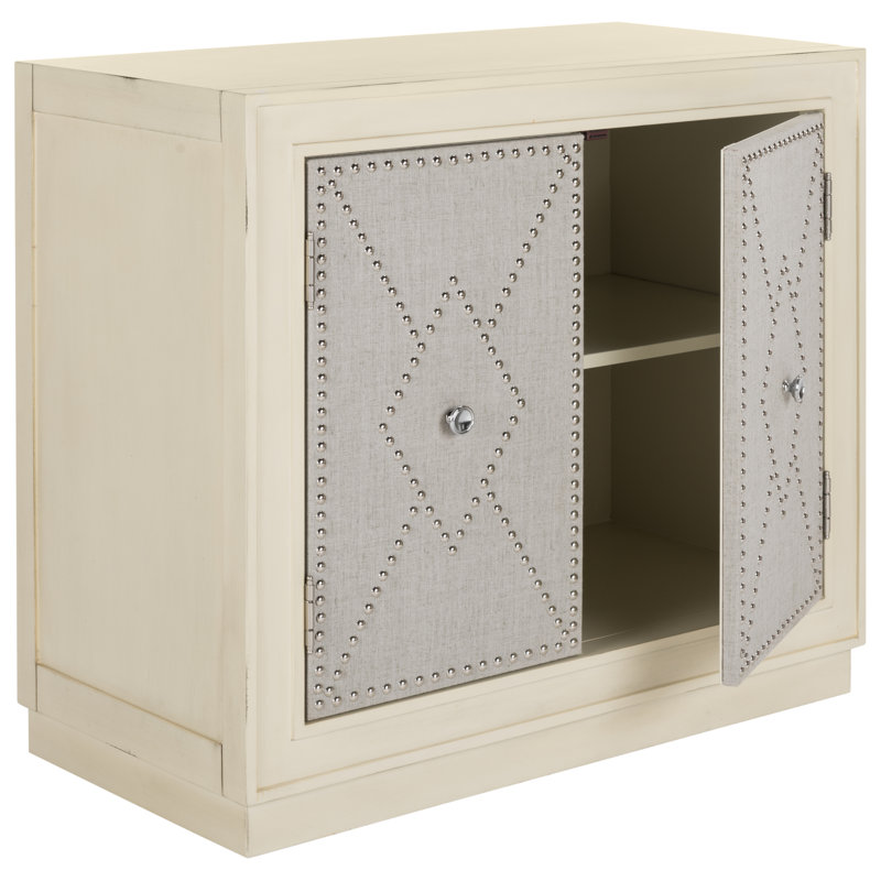 Studded Accent Cabinet, Antique Beige