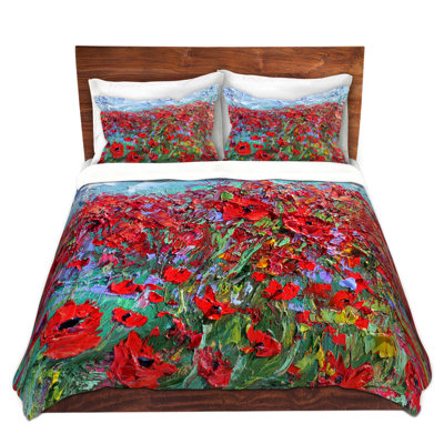 Ensemble de housse de couette en microfibre DiaNoche par Karen Tarlton - Poppy Field
