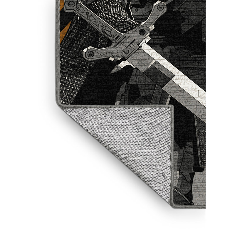 Tapis industriel gris brique lavable à la machine Brennan Castle Siege Warrior, 6 X 9