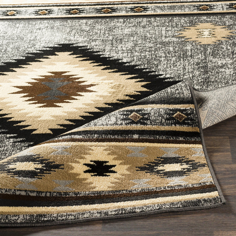 Tapis tissé à la machine Gorge Southwestern, Rectangle 7 pi 9 po x 11 pi 2 po