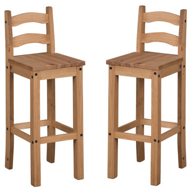 Bridewell Solid Wood Bar Stool with Solid Wood Frame