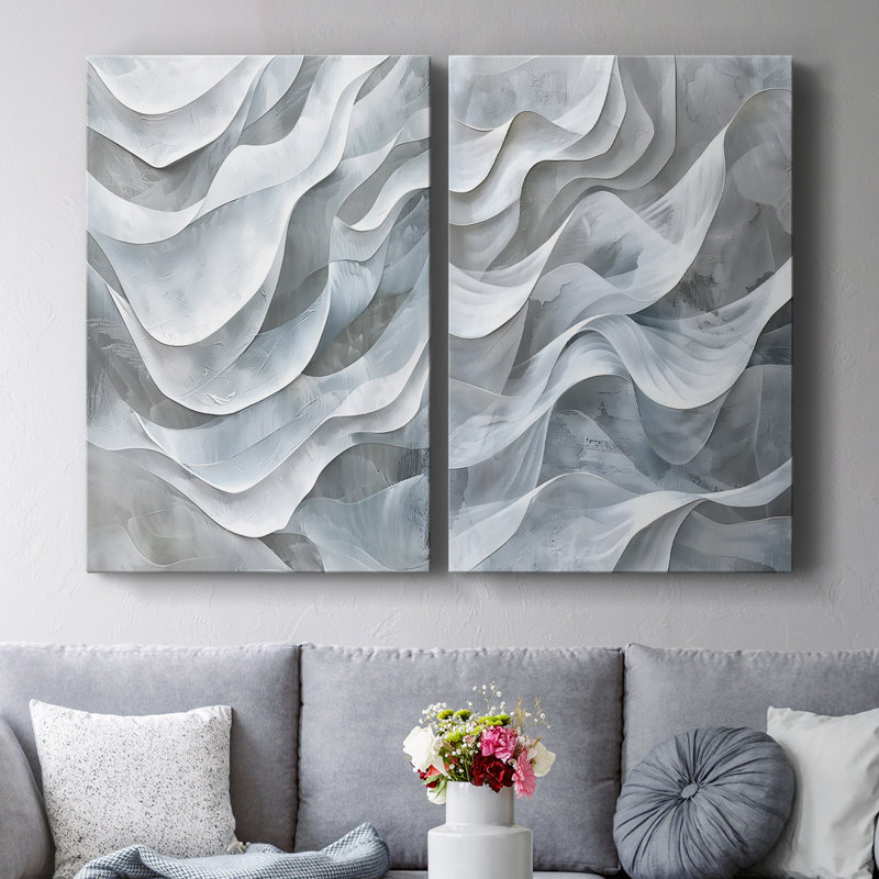 ABSTRACT Series CDLIV - Toile tendue avec châssis de qualité supérieure - Prêt à être accroché, H 36 po x l 48 po