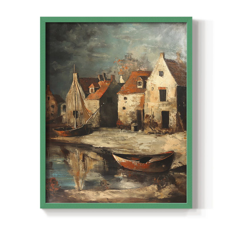 «LANDSCAPES Series CCXCIX», reproduction encadrée - bois massif, H 15 po x l 12 po, Vert