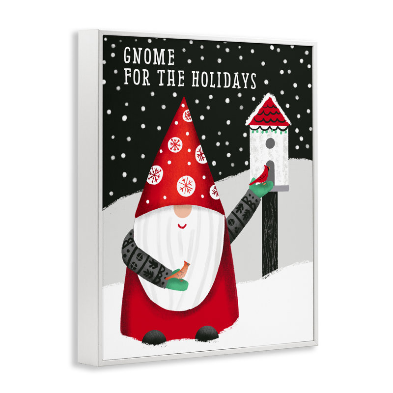 Gnome pour les Fêtes Birdhouse, estampe numérique, conception par Jilly Jack Designs, H 30 po x l 24 po