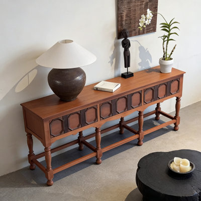 Mid-Century Vintage Solid Wood Entryway Cabinet