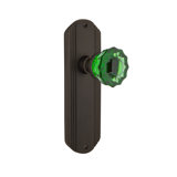 Deco Plate with Crystal Emerald Door Knob