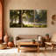 Scénario et paysages urbains, soleil, forêt, chalet, brume, matin, arbres, nature paisible-499310057
