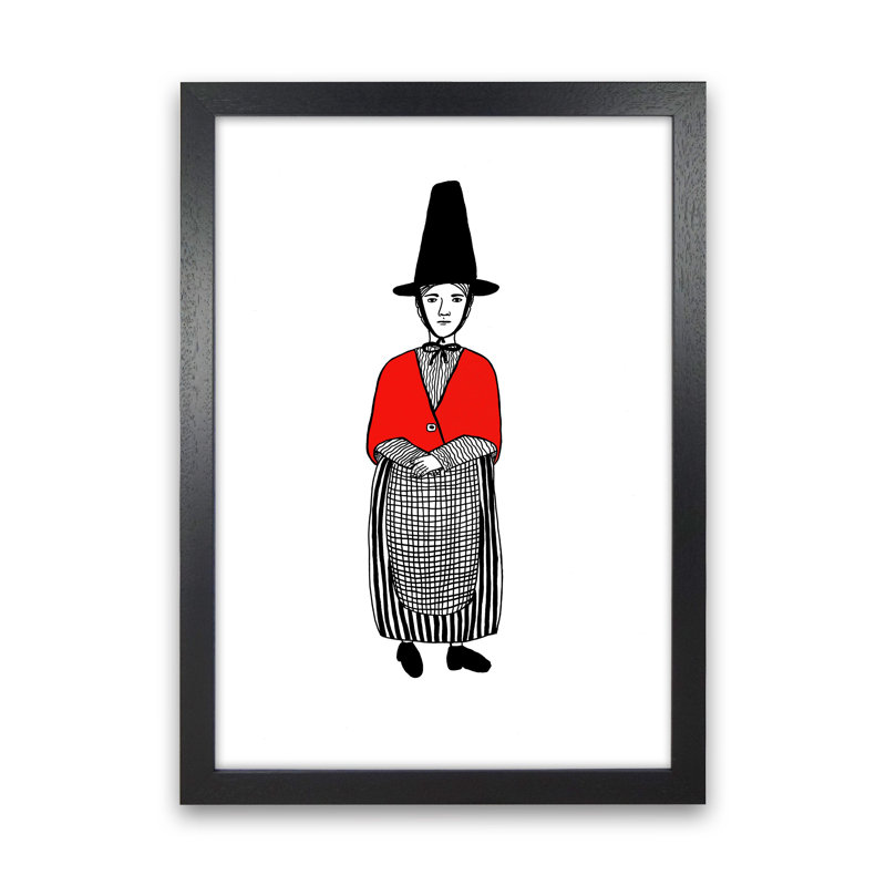 Welsh Lady by Carissa Tanton - Print, 34cm H x 25cm W x 3cm D, Black Framed