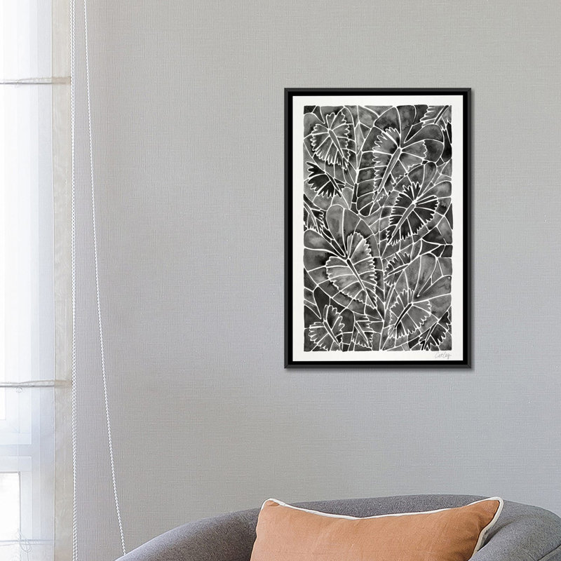Strickler noir Schismatoglottis Calyptrata, H 26 po x l 40 po x P 1,5 po, Pas de tapis, Toile tendue