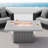 Aluminum Propane Outdoor Fire Pit Table with Hidden Fuel Tank Storage & Lid-99468597