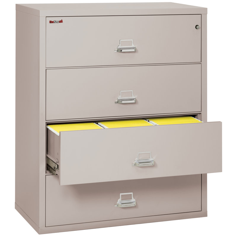 Fireproof 4 - Drawer File Cabinet, Platinum, Key Lock