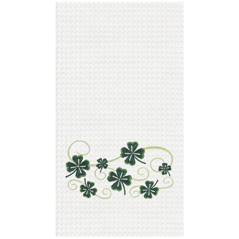 St.Patty's Scroll Towel, Green/White St.Patty's Scroll