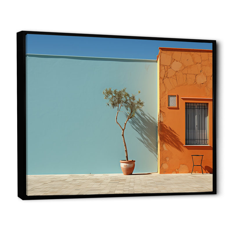 «Turquoise harmonieux», impression sur toile, H 24 po x l 32 po x P 1 po, Cadre flottant noir