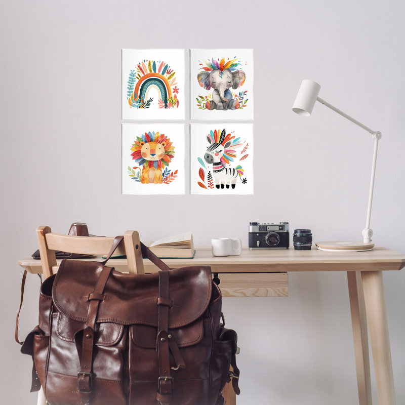  «Rainbow Feather», ensemble d'art sur plaque par LSR Design Studio