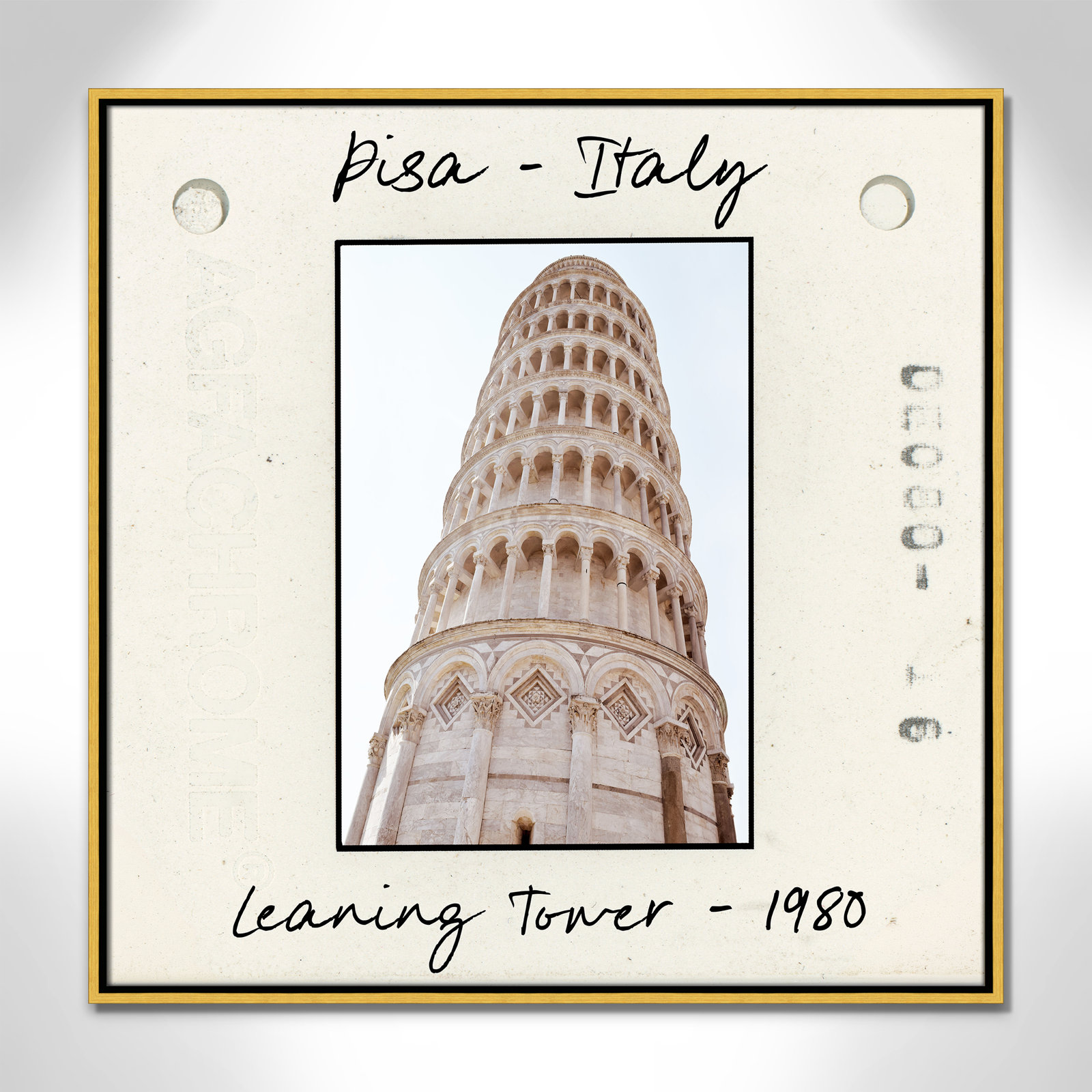 Ritona "Pisa, Italy - Leaning Tower" Print, Gold Floater Framed Canvas, 31.5" H x 31.5" W x 2" D