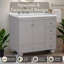 Meuble-lavabo 36 po avec lavabo Lavanti Depos - 100% bois massif de qualité supérieure, meuble-lavabo gris élégant avec meuble de rangement-988704049-988704059