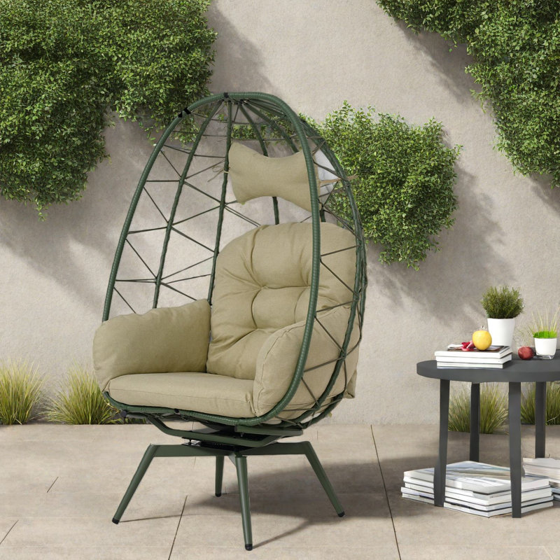 Chaises longues pivotantes de patio, chaise en rotin moderne en acier pour la maison