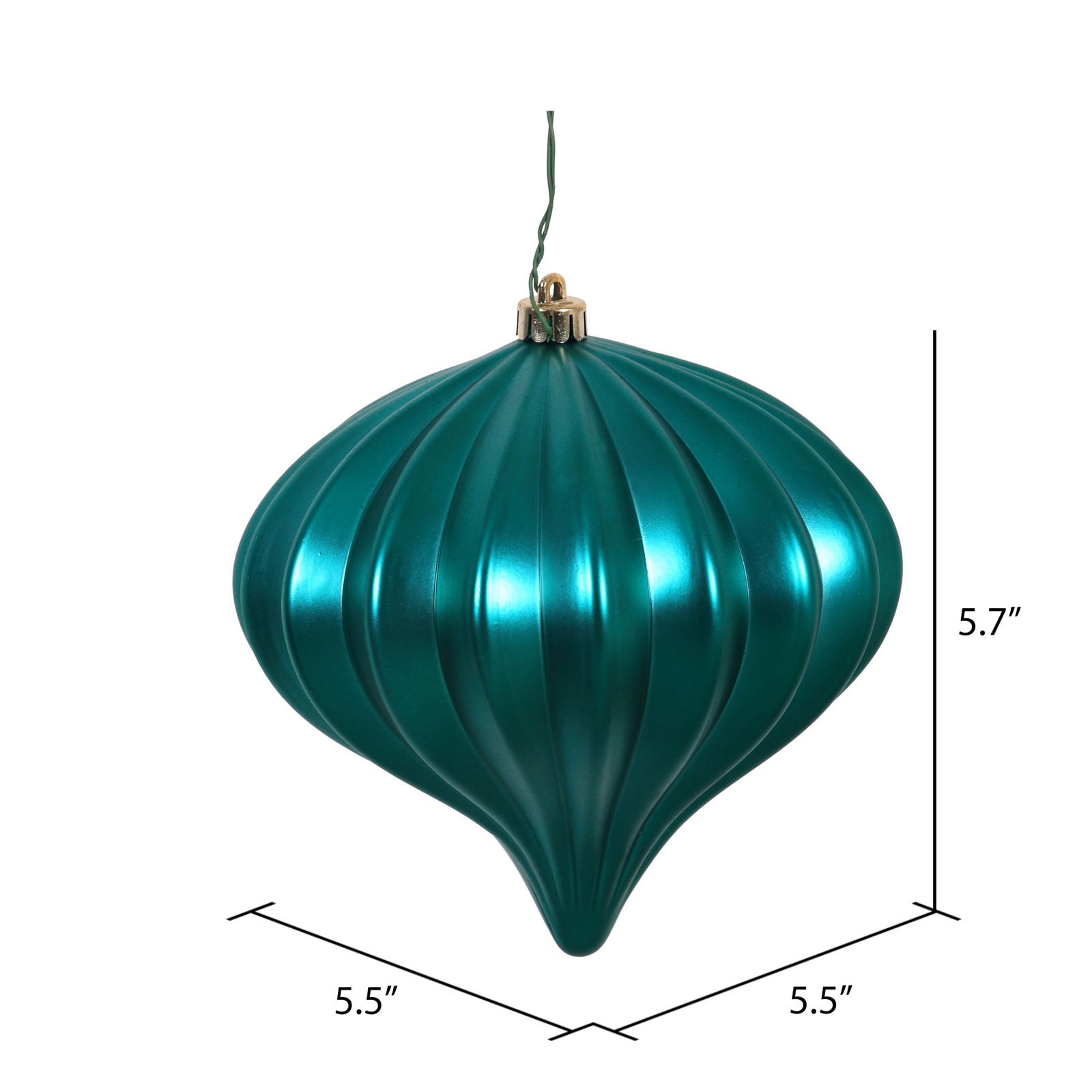 5.7" Onion Christmas Ornament UV, Teal