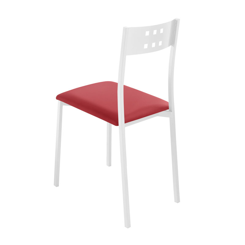 Adri 46cm H Upholstered Metal Side Chair, Red