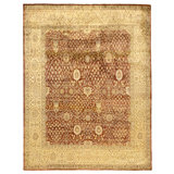 Hand Knotted Wool Oriental Area Rug in Red And Cream