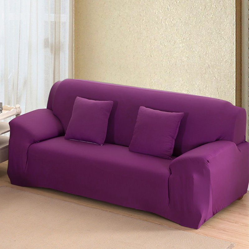 Housse pour canapé extensible 3 places, H 45 po x l 118 po x P 30 po, Mélange de polyester mauve