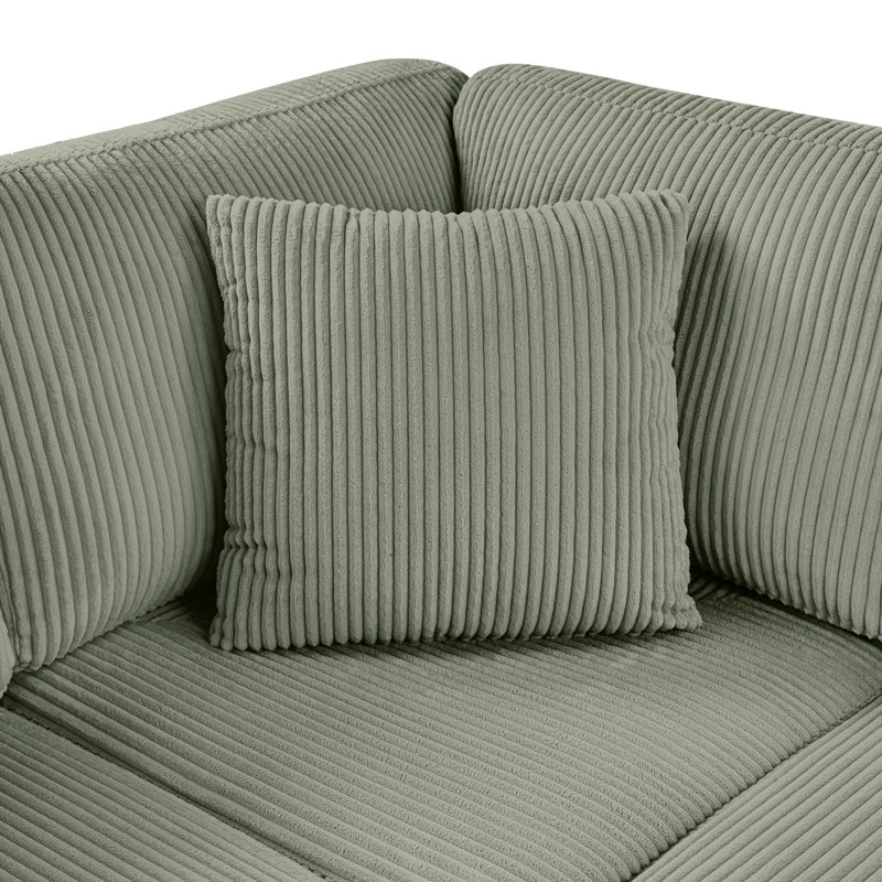 U-Shaped Sectional Sofa with Chaise Lounge and Soft Throw Pillows