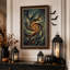 Toile murale d'Halloween avec motif abstrait en spirale tourbillonnante dans des tons oranges chauds-433772680