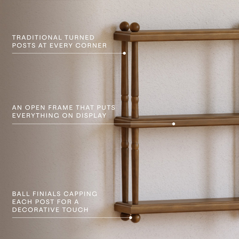 Liberty Tiered Wall Shelf, Natural Walnut