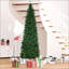 Arbre de Noël artificiel de 9 pi avec 1298 branches, ouverture automatique, base en acier, aiguilles de pin, vert