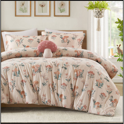 4- Piece Full/Queen Mushroom Garden Comforter Set