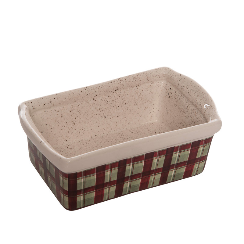 Mini boulanger en céramique avec motif écossais - Plats de cuisson polyvalents pour l'intérieur - Parfait pour les décorations de Noël de table, les cadeaux et les cadeaux d'hôtesses - Plats de cuisson en céramique multicolores pour toutes les occasions