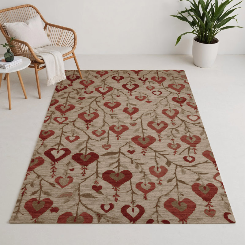 Tapis d'intérieur et d'extérieur gris Botanical, Rectangle 5 pi x 7 pi