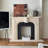 Beige + Black Solid Wood Freestanding Fireplace