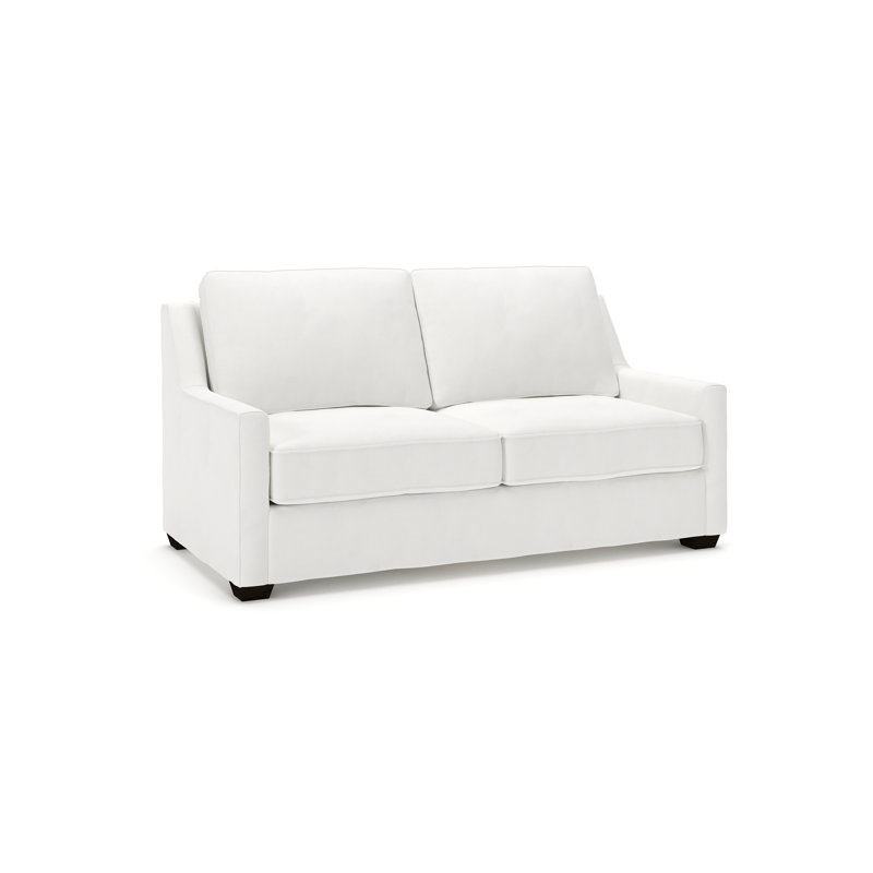 Canapé rembourré 72 po Gemi, Blanc sergé décoloré classique