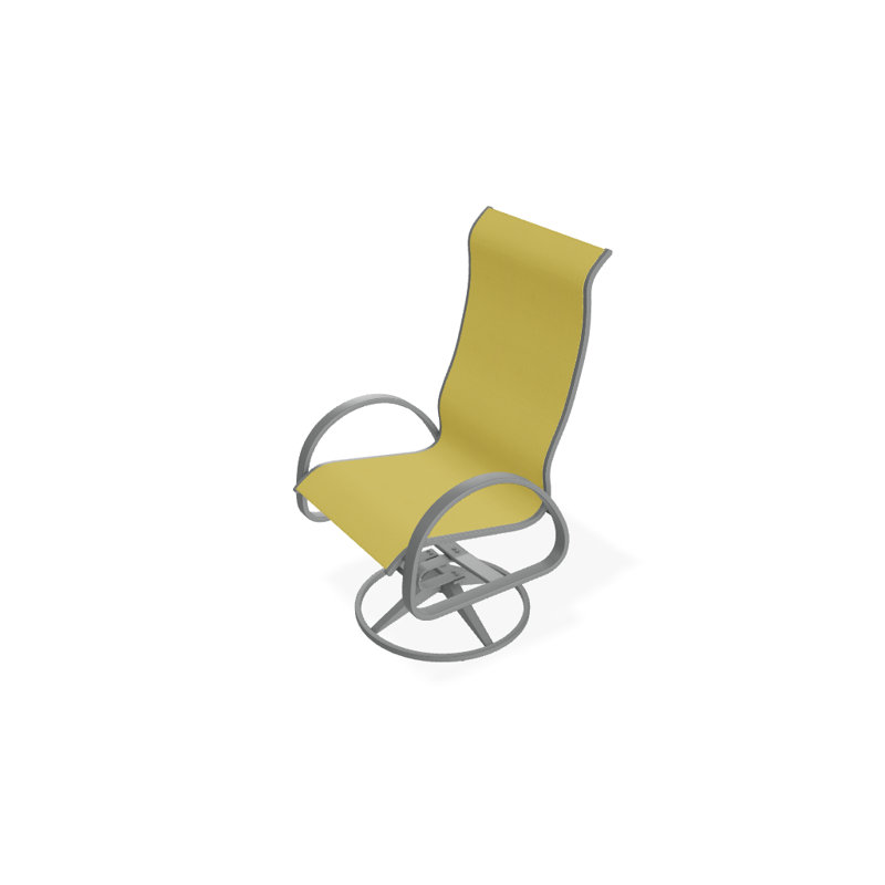 Fauteuil de patio pivotant Hiraku, Graphite texturé, Jaune 43D