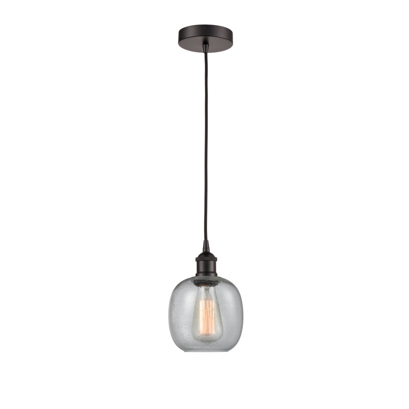 Luminaire suspendu simple à 1 lumière Amila, Marron foncé