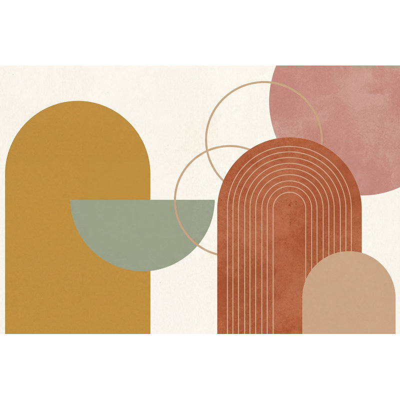 Murale de style Mid-Century moderne, Peler et coller, 200 po x 120 po